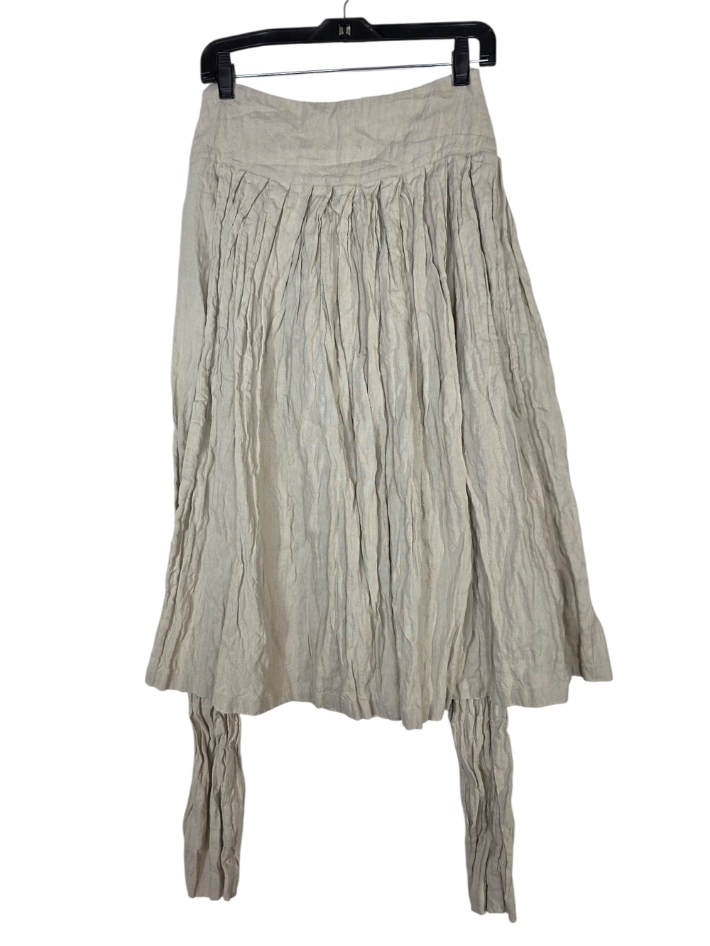 Sarah Pacini Linen Cream Midi Skirt with Inner Pants